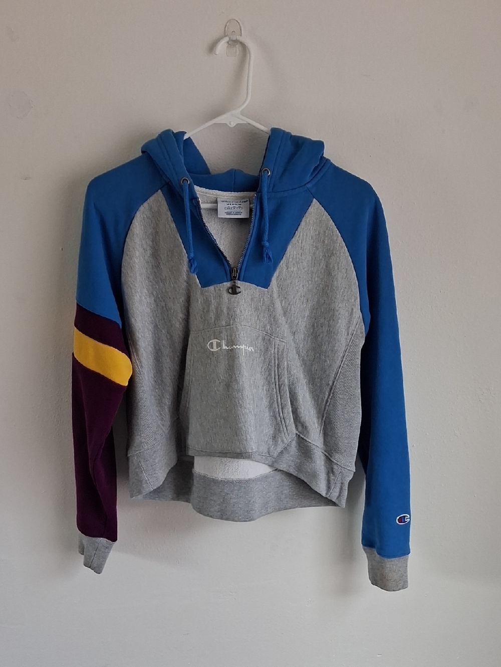 Champion Reverse Colorblock Pullover Sweater Medium